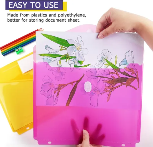 Miniatura 5 de Tamaki Paquete de 6 bolsillos para carpeta, carpetas de plástico con etiqueta, organizador para carpeta, separadores para carpeta con bolsillos