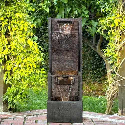 Miniatura 11 de Fuente de agua para jardín, 40 pulgadas, fuente de agua para uso al aire libre en patio, jardín, patio trasero y decoración del hogar Gris1
