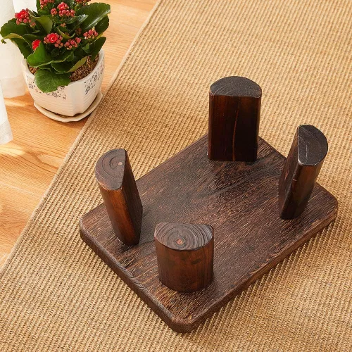 Miniatura 4 de Taburete de madera, taburete rectangular para mesita de noche, escalera para cocina y baño, taburete reposapiés debajo del escritorio, súper