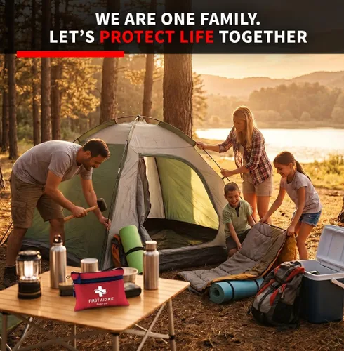 Miniatura 9 de Protect Life Doctor Developed Mini Kit de primeros auxilios, kit de emergencia impermeable de 100 piezas para automóvil, barco, camping y viajes