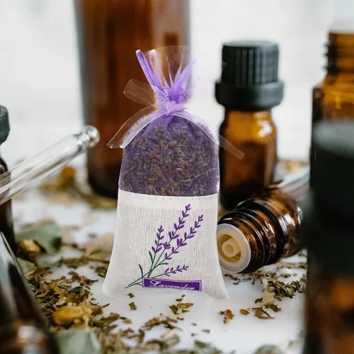 Miniatura 4 de Bolsas de bolsita de lavanda: 30 unids bolsas vacías bolsitas, bolsas de gasa de fragancia de impresión de flores para brotes Lagerung