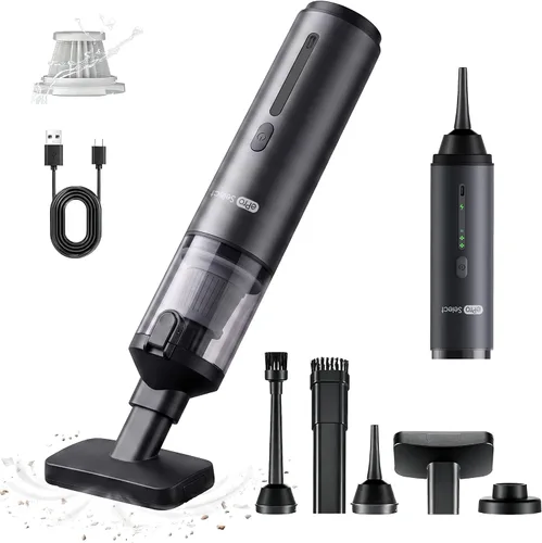 Aspiradora de mano, EV1396 inalámbrica de 100 W, 16000 Pa, fuerte succión con tiempo de funcionamiento de 14 a 24 minutos, diseño de boquilla