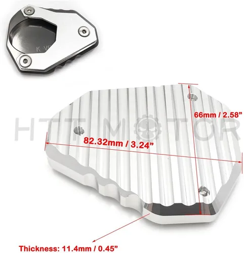 Miniatura 8 de Almohadilla de extensión de soporte lateral CNC compatible con Kawasaki Versys 650 2015-2017 2018 gris [B07FFCCDGC]