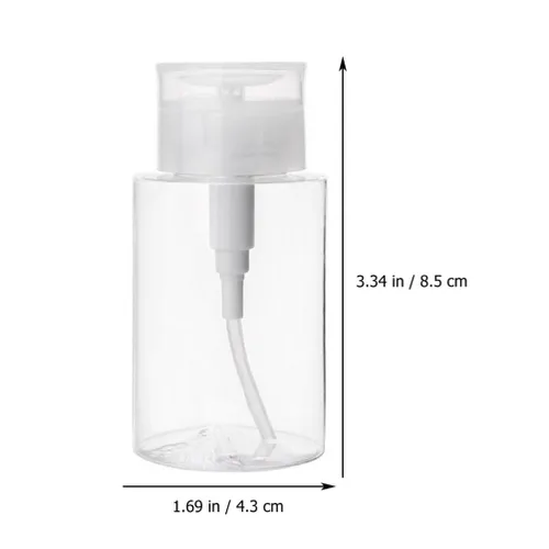 Miniatura 4 de Paquete de 2 botellas dispensadoras de prensa PETG a prueba de fugas de 3.4 onzas, recipientes de viaje recargables para cosméticos y removedor