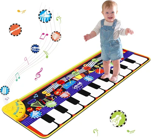 Alfombrilla de piano musical para niños pequeños – 28 sonidos musicales de suelo, piano teclado, danza, juguete y regalo para niños de 1 a 5 años de