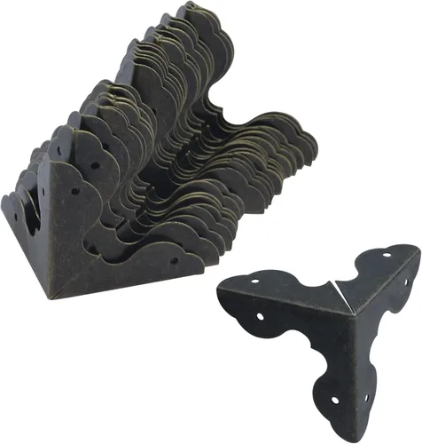 Miniatura 6 de Antrader 24 piezas de caja de esquinas triangulares de metal protector de esquina de gabinete protector de seguridad para decoración de muebles