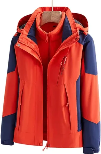 Miniatura 2 de Chaqueta impermeable 3 en 1 con capucha para hombre, chaqueta de esquí, chaqueta de nieve de invierno con forro polar cálido, resistente al viento