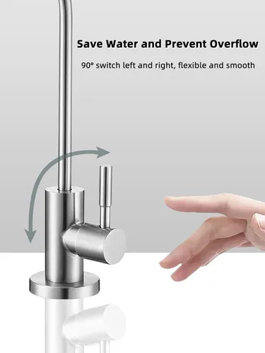 Miniatura 3 de Grifo de agua potable,Grifo de filtro de agua sin plomo,Grifos de ósmosis inversa fáciles de instalar para fregadero de barra de cocina, acero