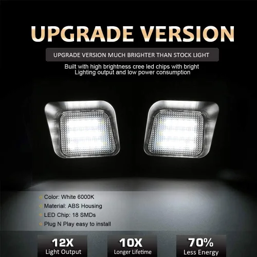 Miniatura 2 de D-Lumina Conjunto de luces LED para matrícula, lente transparente compatible con Dodge Ram 1500 2500 3500 2003-2018, luz de etiqueta de parachoques