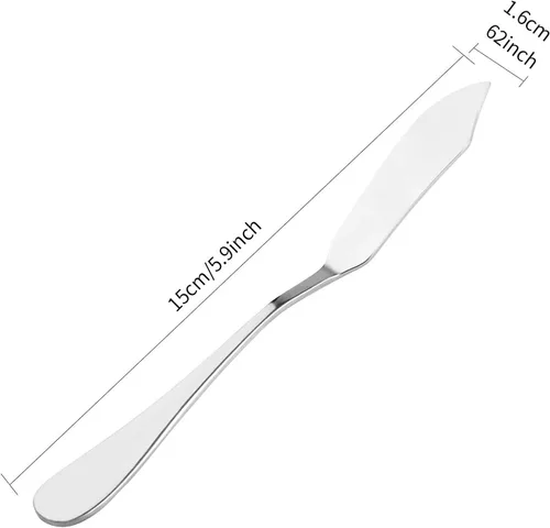 Miniatura 2 de 8 cuchillos de mantequilla de acero inoxidable, esparcidores de queso/mantequilla, cuchillos para untar, queso y condimentos 8 pza