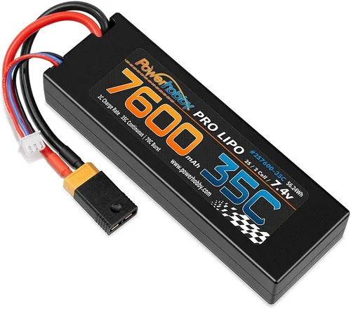 Miniatura 3 de Powerhobby 2S 7.4v 7600mah 35c Lipo Batería con enchufe XT60 + adaptador compatible con: Slash 4x4 4WD 2WD Stampede Rustler E-Revo E-Maxx Spartan