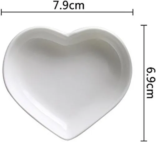Miniatura 2 de Regalos de San Valentín para ella, lindos cuencos de cerámica con forma de corazón, mini condimento lateral, platos para condimentos, sushi, soja