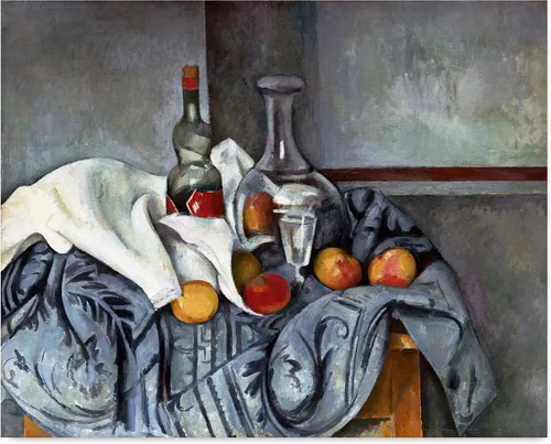 CLOUD NINE PRINTS | Peppermint Bottle Still Life, Paul Cezanne Print - Arte de pared de campo francés, decoración moderna del hogar azul vintage,
