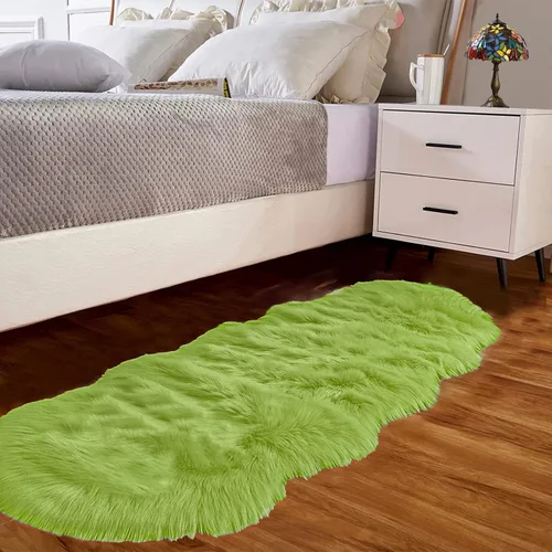 Miniatura 54 de Goolela Alfombra esponjosa de piel sintética de oveja sintética de 4 x 6 pies, color gris, para dormitorio, mesita de noche, alfombra suave de felpa