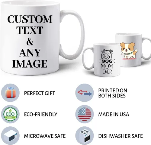 Miniatura 4 de Taza con foto personalizada, diseño de tu propio estilo con imagen de palabras, 11 onzas, varios colores, regalos personalizados para cumpleaños
