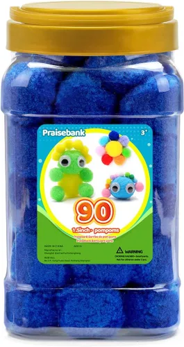 Miniatura 39 de Praisebank 300 pompones de 1 pulgada para artes y manualidades, manualidades en tarro