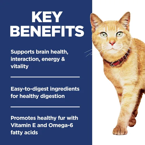 Miniatura 4 de Hill's Science Diet Senior Vitality Adult 7+ Alimento seco para gatos, pollo y arroz, bolsa de 3 libras