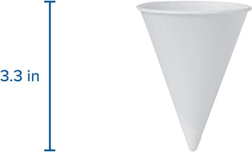 Miniatura 3 de Cono de papel ecológico SOLO 4R-2050, borde redondeado, 4 onzas Capacidad de 2.7" x 3.3", color blanco, 4 onza, 5000
