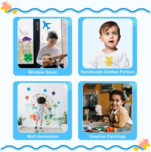 Miniatura 6 de Plantillas de 24 piezas, plantillas de dibujo grandes, plantilla de tiza, 8 pulgadas, juego de plantillas de forma lavable para manualidades, dibujo