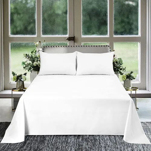 Miniatura 16 de 3 piezas Sábana plana tamaño King Plus extra grande (120 x 120 pulgadas) 800 hilos 100% algodón egipcio calidad de lujo ropa de cama sábana plana