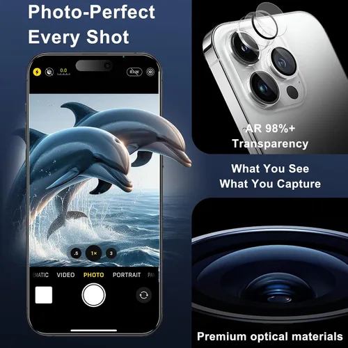 Miniatura 6 de [2+1 para iPhone 16 Pro Protector de pantalla de privacidad mate y protector de lente de cámara, antideslumbrante, antiespía 9H, película de vidrio