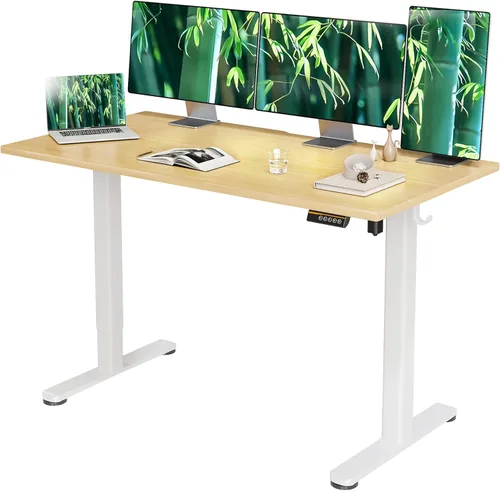 Miniatura 18 de Claiks Escritorio Eléctrico de Pie, Escritorio Ajustable de Altura para Pararse, Escritorio de Oficina en Casa de 48x24 Pulgadas con Tablero