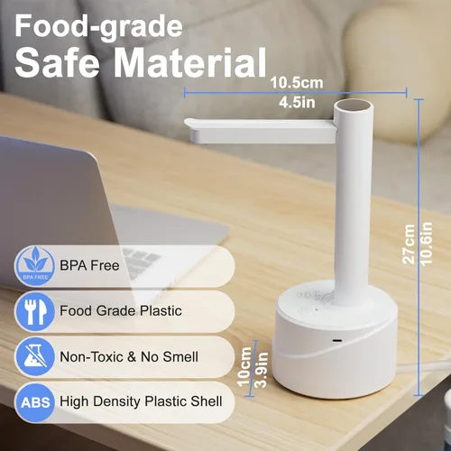 Miniatura 3 de Dispensador de botellas de agua eléctrica de escritorio de doble uso, de 5 galones, carga USB tipo C, bomba automática de botella de agua potable