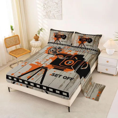 Miniatura 23 de Homewish Juego de sábanas de música de piano, tamaño Queen, juego de ropa de cama de notas musicales de 4 piezas para decoración de habitación