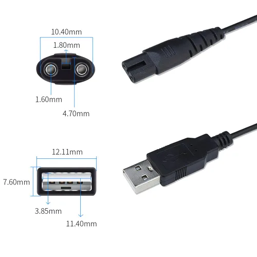 Miniatura 3 de Cable de carga USB para irrigador de agua, cable de repuesto de irrigador oral inalámbrico portátil, compatible con Nicwell Fairywill Aquasonic Sets
