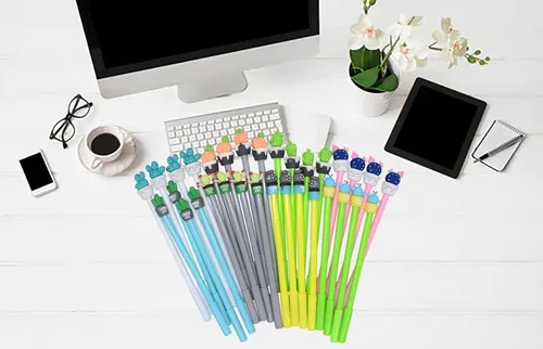 Miniatura 5 de YYaaloa 32 bolígrafos de tinta de gel novedosos con diseño de cactus de 0.020 in, tinta negra, estilos surtidos, divertidos bolígrafos kawaii a