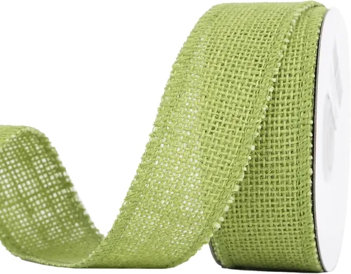 MEEDEE Cinta de arpillera verde salvia, cinta de arpillera de yute natural, cinta de salvia de 1.5 pulgadas para envolver regalos, cintas de