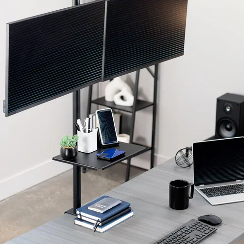 Miniatura 2 de VIVO Soporte universal de acero para estante de 14 x 10 pulgadas para carrito de TV, soporte de altavoz y más/ plataforma de almacenamiento