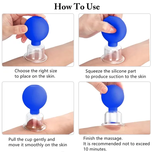Miniatura 4 de Juego de Terapia de Ventosas Faciales de 4 Tamaños de Vidrio, Copa de Masaje al Vacío Anti Celulitis para Ojos y Cara - Terapia de Masaje