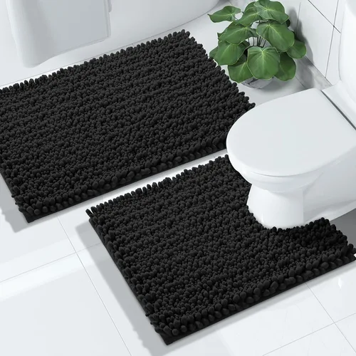 Miniatura 27 de Yimobra - Juego de alfombras de baño de 2 piezas - Alfombra de baño de felpa de lujo extra gruesa de secado rápido, antideslizante súper absorbente