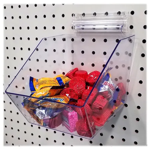 Contenedores acrílicos transparentes para tablero de clavijas, cubo pequeño para pared de clavijas, 6 pulgadas de largo x 5.5 pulgadas de alto x 7.5