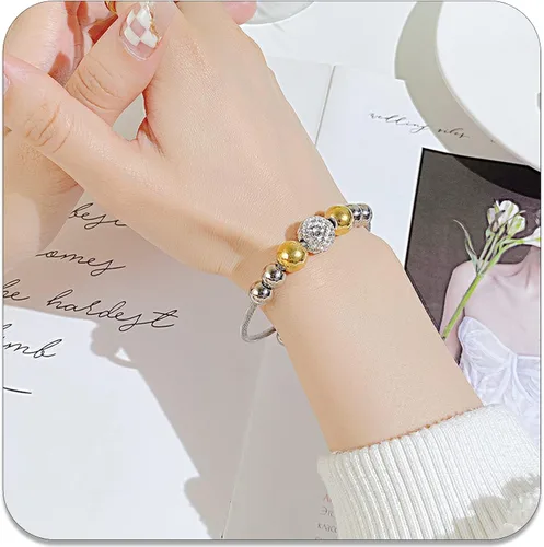 Miniatura 7 de PEAS Pulsera ajustable de cuentas de acero inoxidable, Sin gemas.