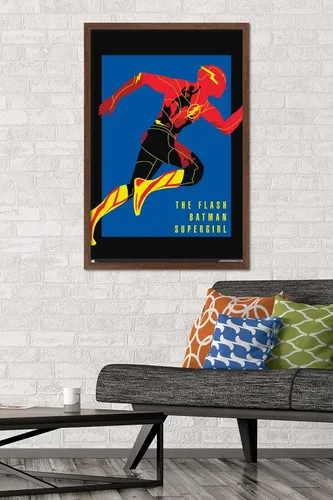 Miniatura 2 de Trends International DC Comics Movie The Flash - Póster de pared de héroes Versión enmarcada de caoba
