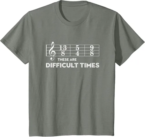 Miniatura 107 de Musician - Camiseta con texto en inglés "These are Difficult Times", talla S