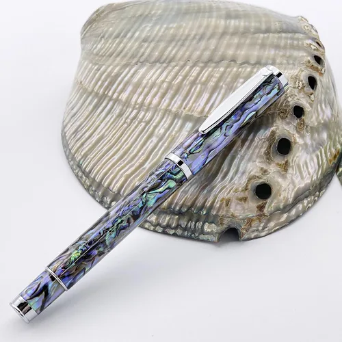 Miniatura 4 de LACHIEVA LUX Exquisito bolígrafo de punta redonda de concha de abulón con repuesto alemán 888F, regalo de escritura de lujo para ejecutivos, hombres