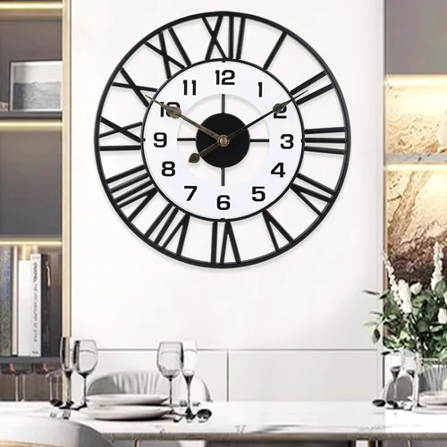 Miniatura 9 de Relojes de pared decorativos de metal de 16 pulgadas, silenciosos sin tictac, de calidad, con movimiento de cuarzo, operados con pilas, reloj grande