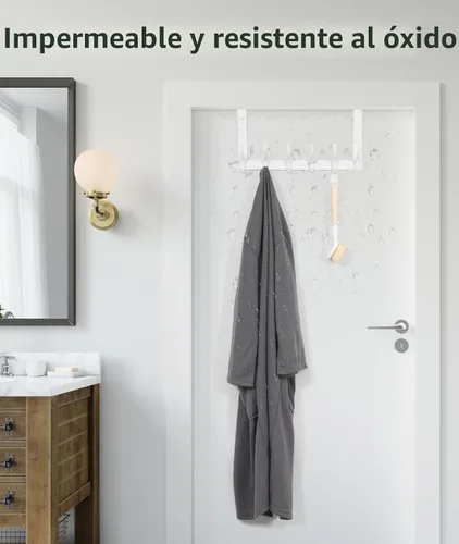Miniatura 7 de Optish Ganchos sobre la puerta, ganchos para colgar en la puerta, toalleros sobre la puerta para baño, perchero de puerta para toallas, ganchos