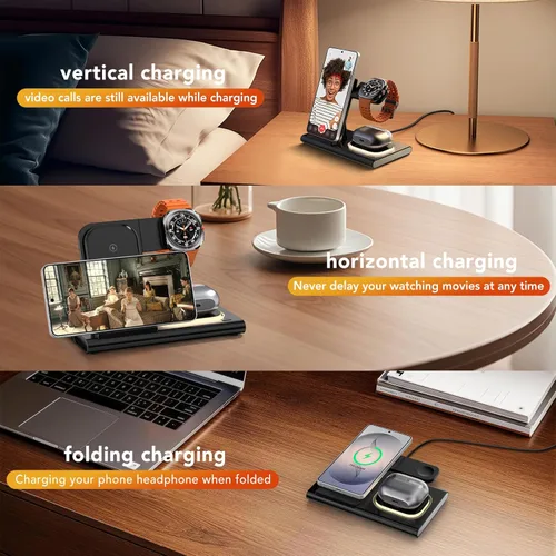 Miniatura 5 de Wireless Charger for Samsung Charger (Foldable & Nightlight),3 in 1 Charging Station for Samsung S26 Ultra/S25/S24/S23/S22/Note20 Z Fold Flip7