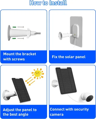 Miniatura 7 de Panel solar premium para cámara Google Nest, panel solar de 5W para cámara Google Nest interior y exterior (versión con batería), especialmente