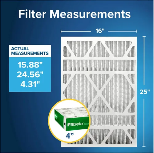 Miniatura 2 de Filtrete 16x25x4 Filtro de aire para horno y aire acondicionado, MPR 700, MERV 8, se adapta a dispositivos Lennox y Honeywell, captura polvo, polen