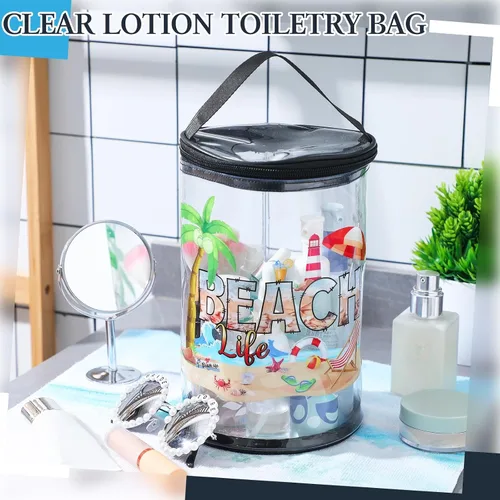Miniatura 5 de Sanwuta - Neceser de regalos de playa, resistente, transparente, para loción, bolsas de aseo para viajes, protector solar, maquillaje, estuche