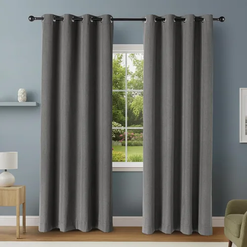 Miniatura 12 de Amazon Basics Cortinas 100% opacas con ojales, 2 paneles, 52 x 84 pulgadas, beige