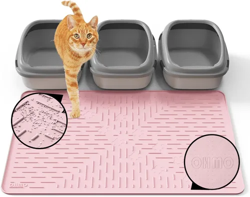 Miniatura 26 de OHMO Alfombrilla Grande para Arena de Gatos Alfombrilla de Captura Premium Goma de Silicona 31.5 x 23.6 pulgadas Gris Ceniza, Alfombrilla para Caja