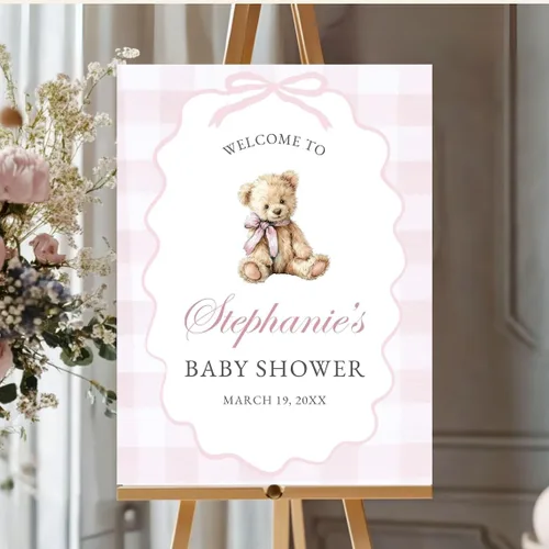 Miniatura 11 de Letrero de bienvenida para baby shower de oso