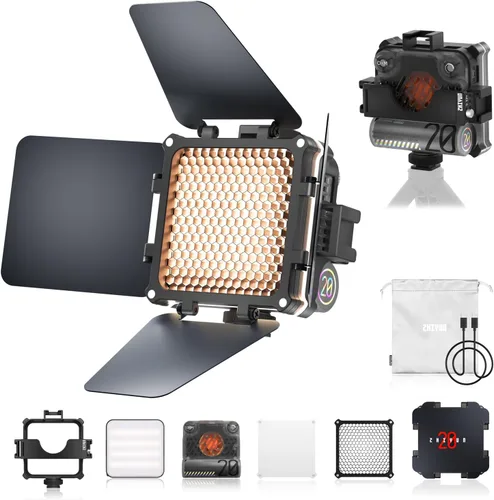 ZHIYUN FIVERAY M20 Combo de luz de video bicolor [oficial], luz de fotografía de cámara portátil de 20 W, CRI 95+, 2700K-6500K, TLCI 97+, 4500mAh