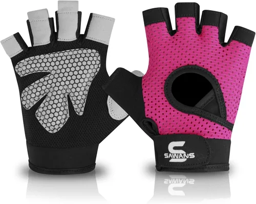 SAWANS Guantes de gimnasio para hombres y mujeres, guantes de levantamiento de pesas, entrenamiento transpirable, agarre antideslizante, protección
